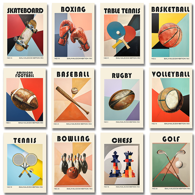 Table Tennis Live - Poster Sportivo Vintage su Tela con